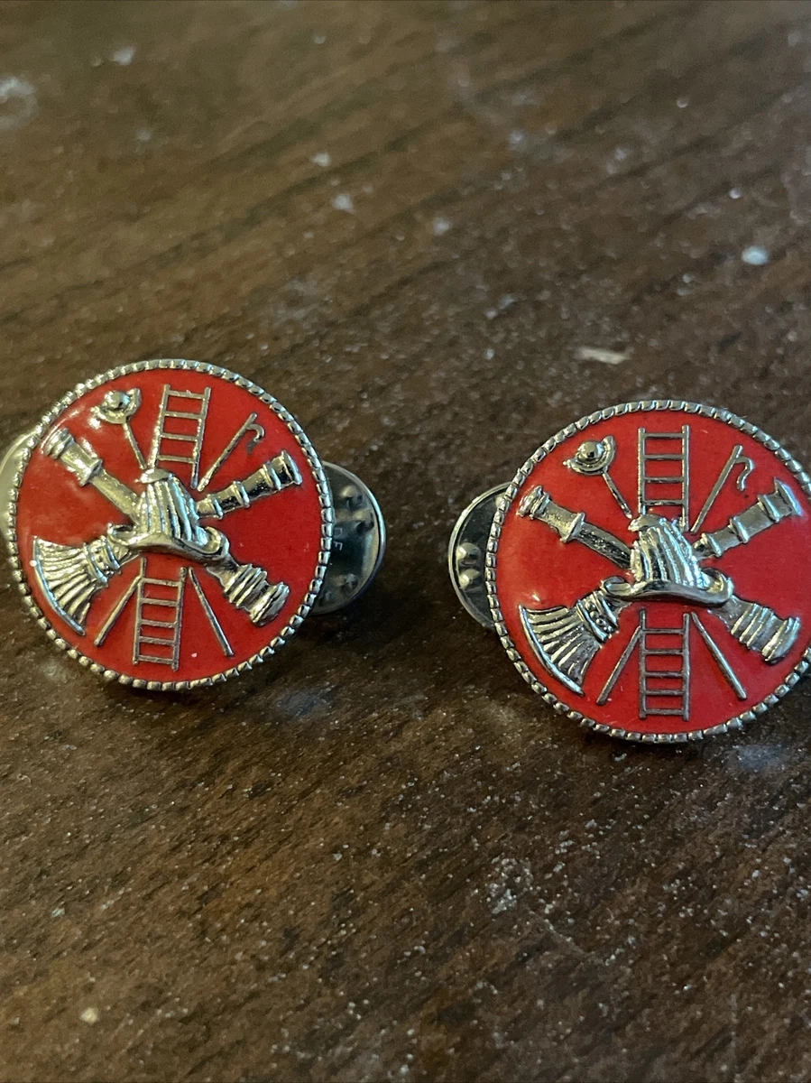 Lot Of 2 Red FD Firefighter Scramble Rank Insignia Vintage Tie 