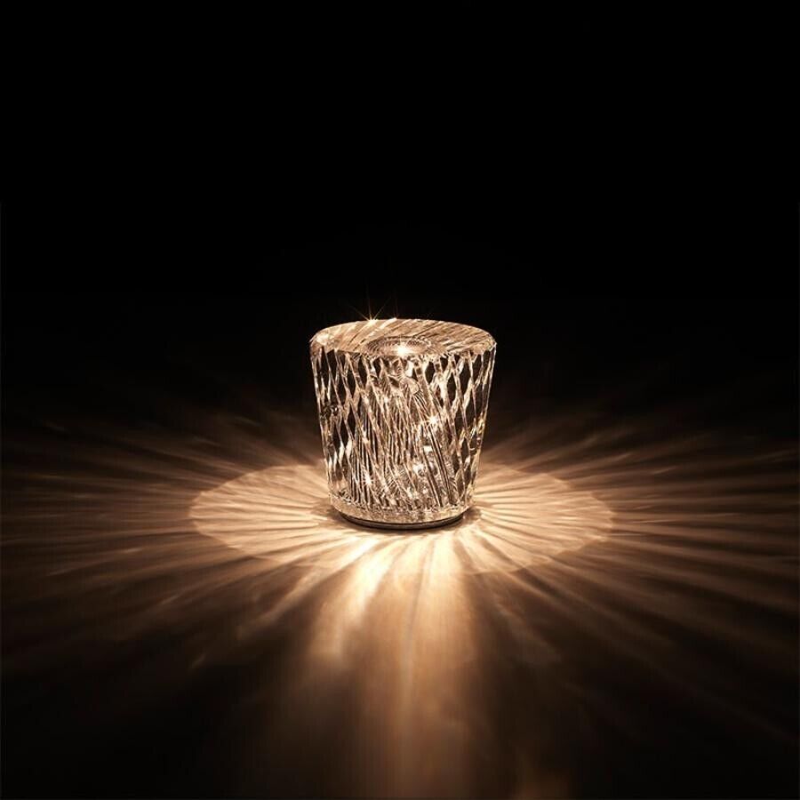 Ambientec Xtal Becrux Crystal Cordless Table Lamp Solid Glass 