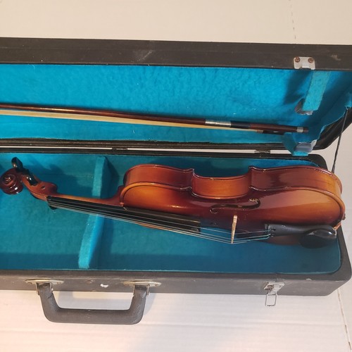 Anton Breton Violin 1/8 sz Childs Wooden Vintage 1992 Bow Case & Shoulder Rest - Picture 16 of 23