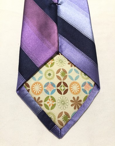 Ted Baker Multi Color Diagonal Stripe Men Long Necktie 100% Silk (L 61.5") - Picture 7 of 12