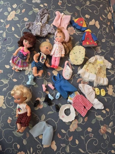 Vintage Mattel Heart Family Baby Toddler Doll 4" Lot