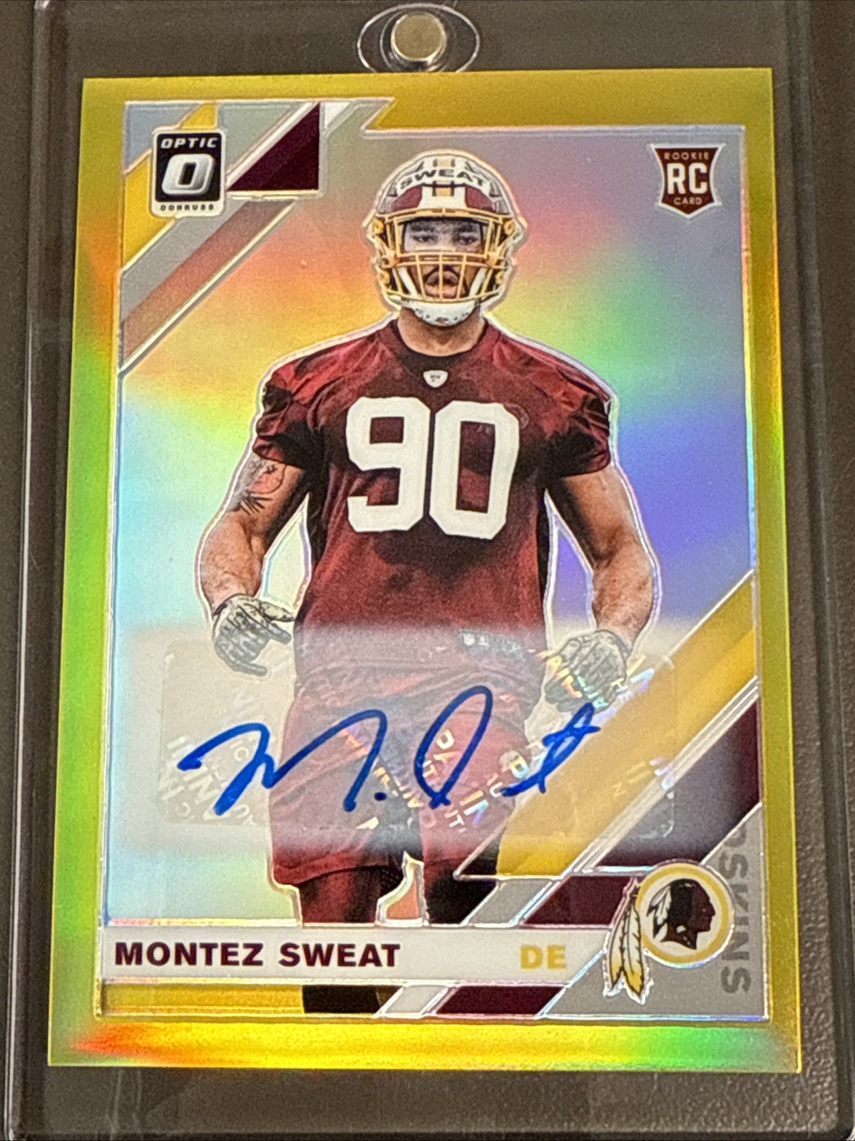 2019 Donruss Optic Montez Sweat #110 Gold Prizm Rookie Autograph RC /10