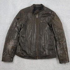 Chevignon Lederjacke Herren Gr. M Biker Racer Motorrad Flieger Cognac Anorak