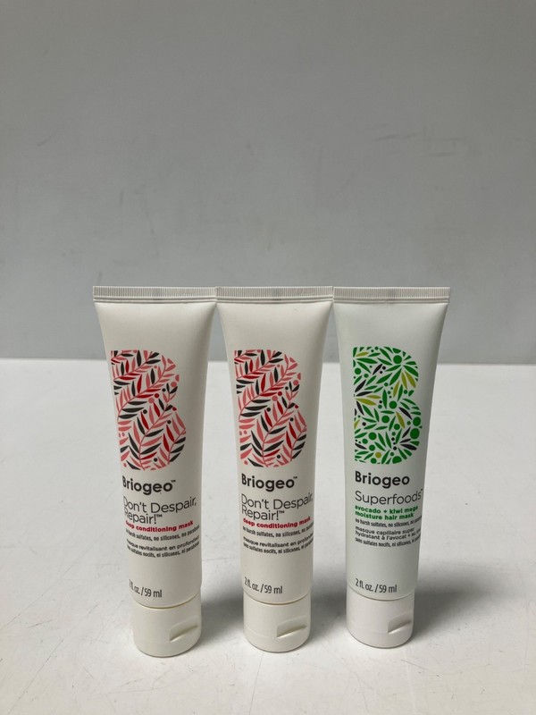 Lot of 3 Briogeo Hair Products 2 - Deep Conditioning Mask 1 - Moisture Mask