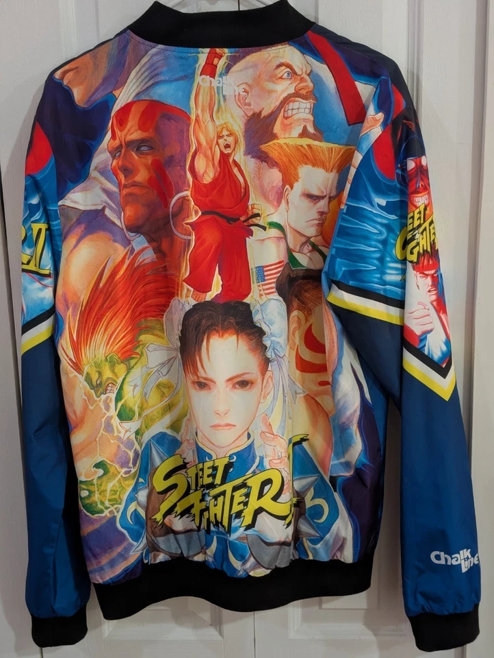 Chaqueta Street Fighter 2 Retro Personaje Fanimation Línea Tiza Foto 3 de 4