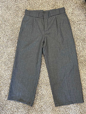Sandro Paris P5683W Gray Pleated Tailored Wide Leg Trousers Pants FR 42 US