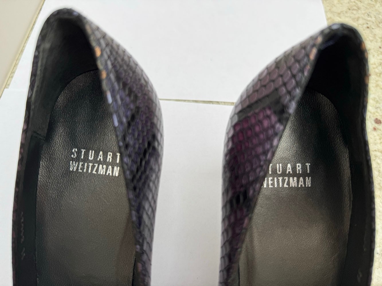 Stuart Weitzman Python Snake Purple Metallic high… - image 10