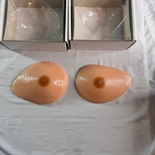 Silicone Breast Prosthesis Forms Pair Size 6 Ivory Comfort Lite 8116 Mastectomy