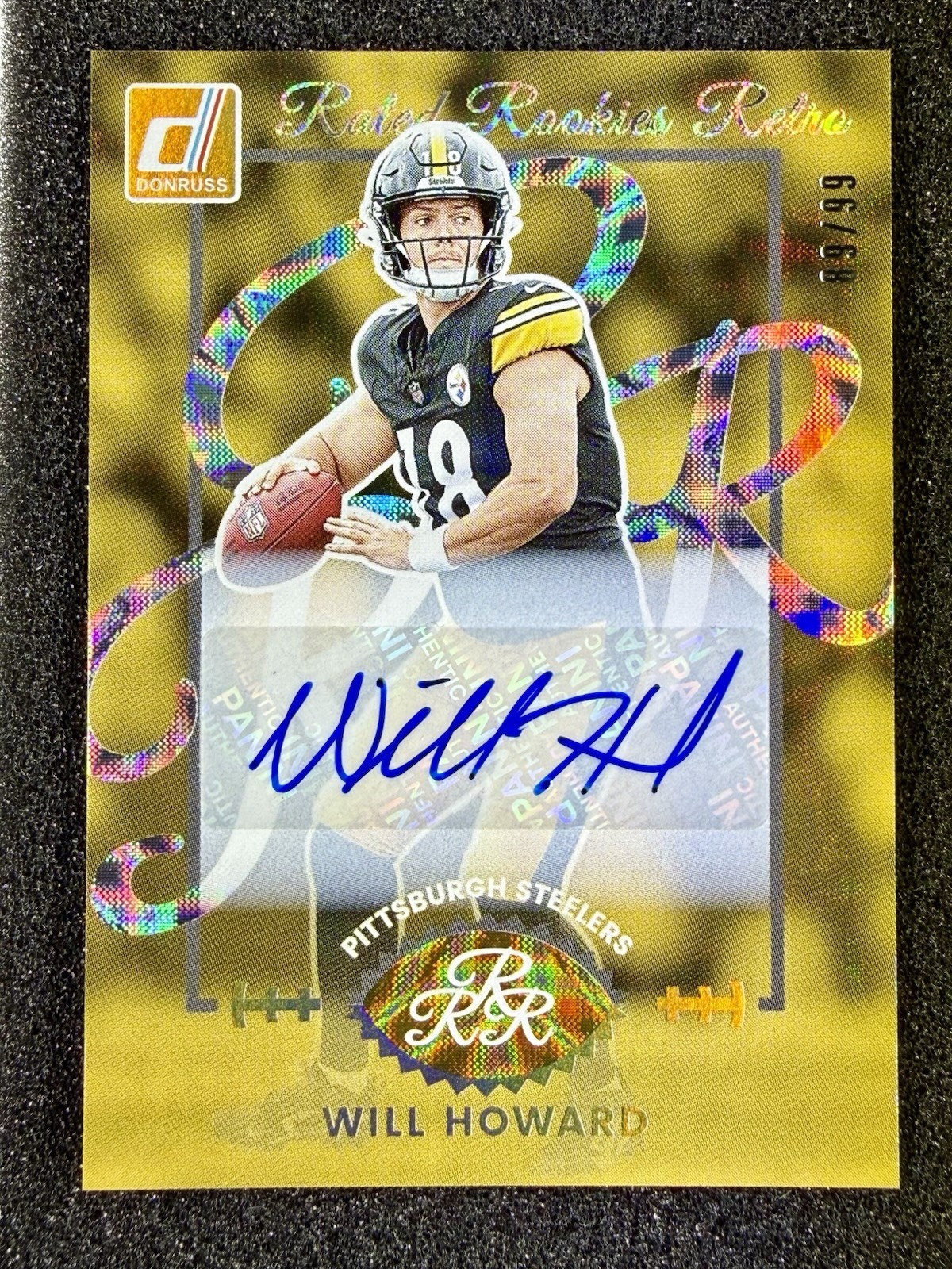 2025 Donruss WILL HOWARD #15 RC Rated Rookies Retro Auto /99 Steelers