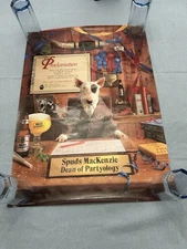 vintage 1986 Spuds MacKenzie "Dean of Partyology" Bud Light Poster