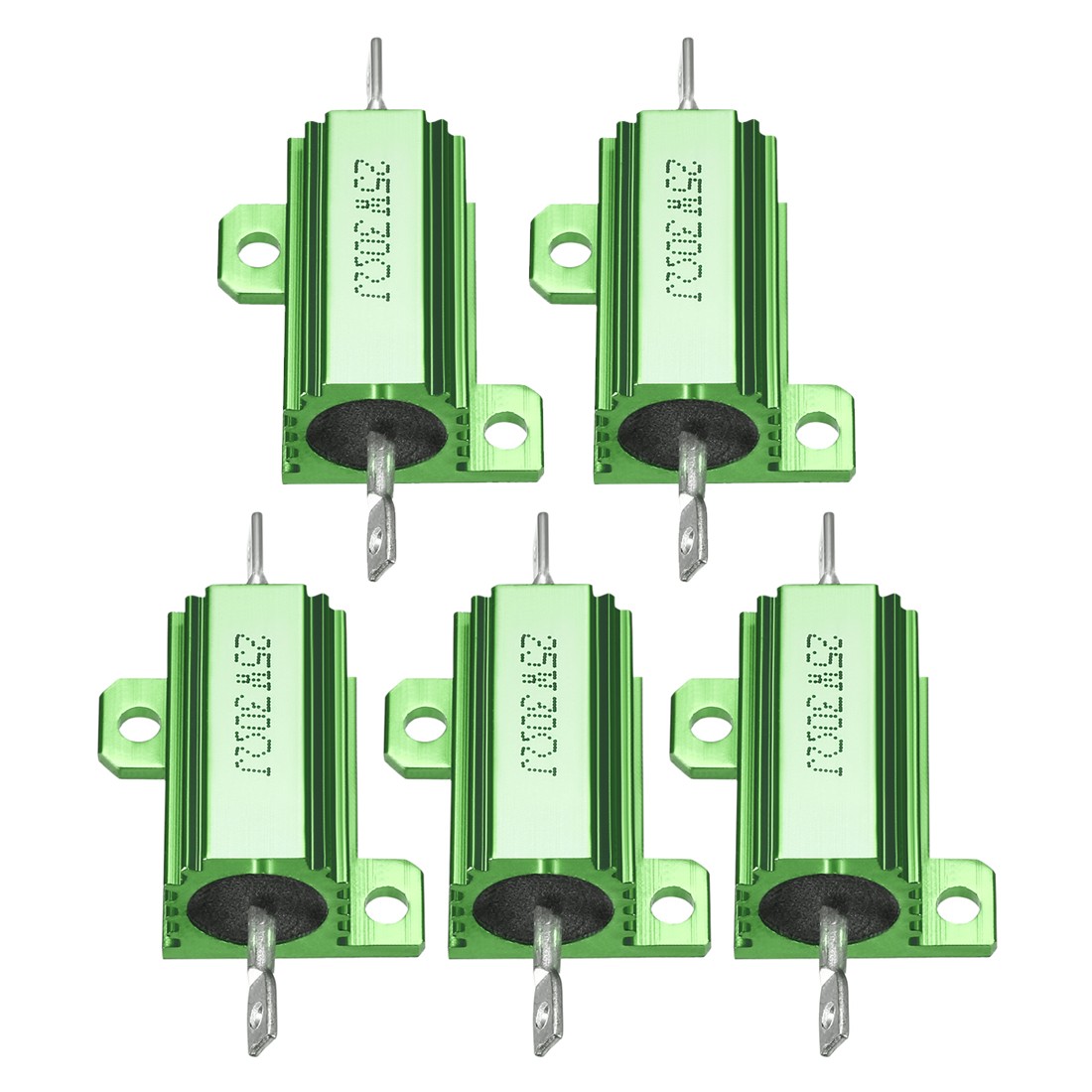 5 Pcs Aluminum Case Resistor, Great for Daily Use (Green, 25W 30 Ohm)