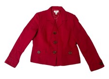 Talbots 12 Petite Vintage Blazer Red 12P Buttons Womens
