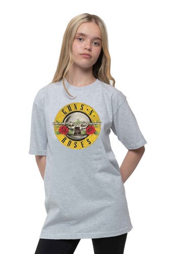 Guns N Roses Kids T Shirt Classic Logo new Official Heather Grey Ages 3-14yrs