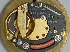 ETA 976.001 WORKING watch Movement 1455 L.153.4, M 25 Stem