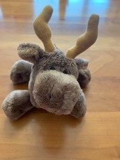 Mary Meyer Moose 7" Plush Stuffed Animal Antlers Beard Black Eyes Sitting Down