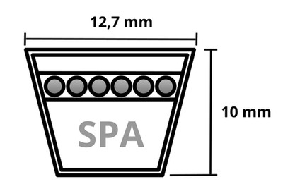 KEILRIEMEN SWR | SPA732 - SPA5000 | 12,7 x 10 mm Keilriemen | DIN7753/1