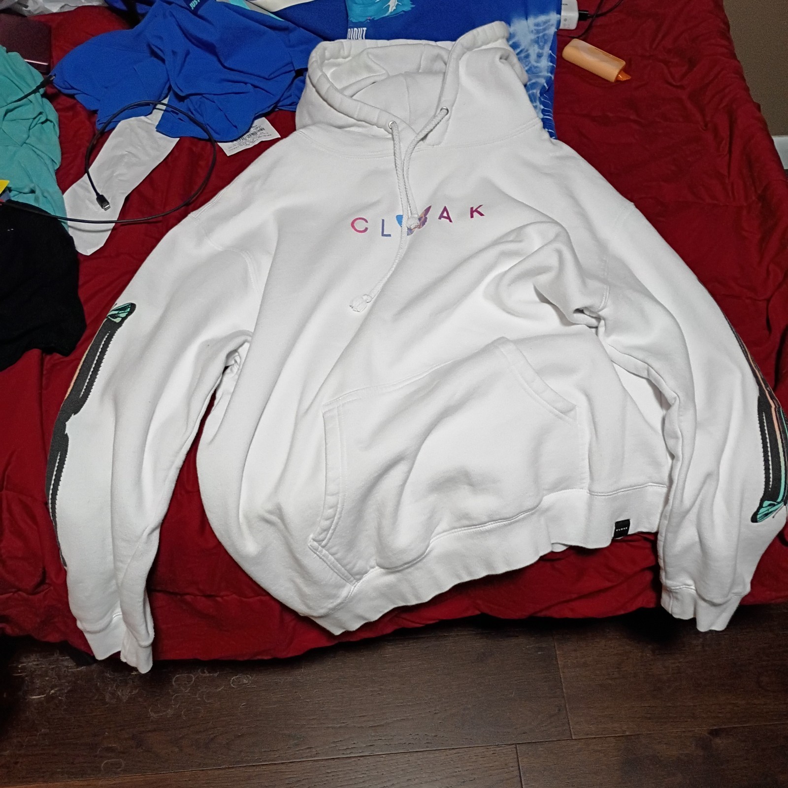Cloak Brand Skull Rose Hoodie White Pullover Markiplier Size __