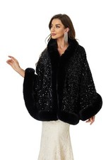 Engerla Wedding Women Faux Fur Wraps Shawls Stoles Cape for Prom Evening Part...