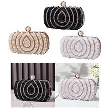 Perlen-Clutch-Geldbörse, Braut-Geldbörse, Luxus-Clutch-Tasche mit Kette,