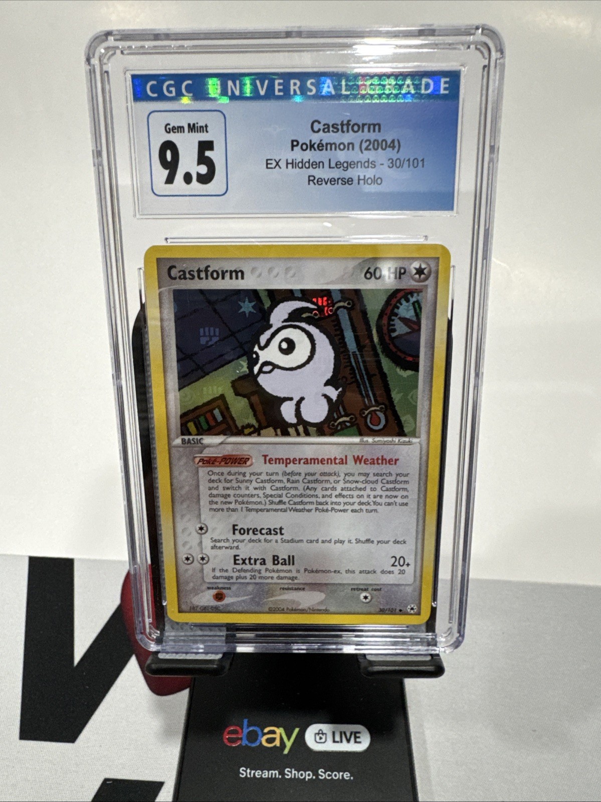 2004 POKEMON EX HIDDEN LEGENDS #30 CASTFORM-REVERSE FOIL CGC 10