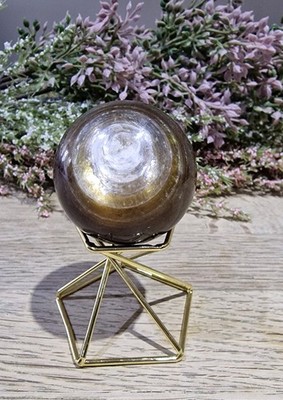 Flashy Golden Mica Crystal Sphere Free Holder 100g 43.8mm 