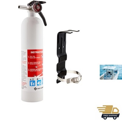 Marine1 Fire Extinguisher,  Rated 1-A:10-B:C, White, FE1A10GR with Metal Brac...