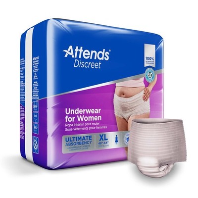 Attends  Discreet Women's Underwear, Level 5, X-Large