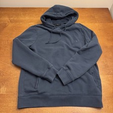 Allsaints Hoodie Mens Large Blue Raven Pullover Logo Sweatshirt