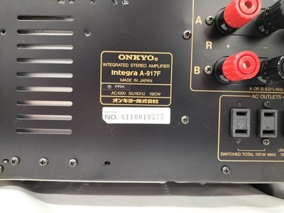 Onkyo Integra A-917F Integrated Amplifier Good Condition from