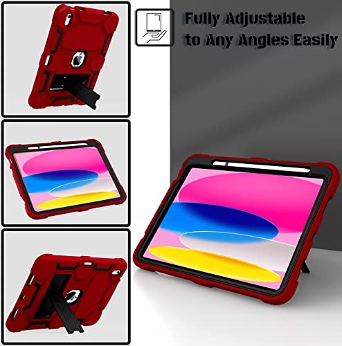 Case for iPad (A16) 11th/10th Generation(2025/2022), iPad 10th 05 Red+Black - Foto 3 di 7