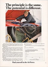 U.S. Air Force Vintage 1972 Print Ad Recruitment Service Aviation Mechanic