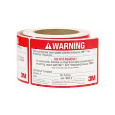 3M TALC 54917 Firestop Identification Label, 3' x 5', 250/Roll, Red/White