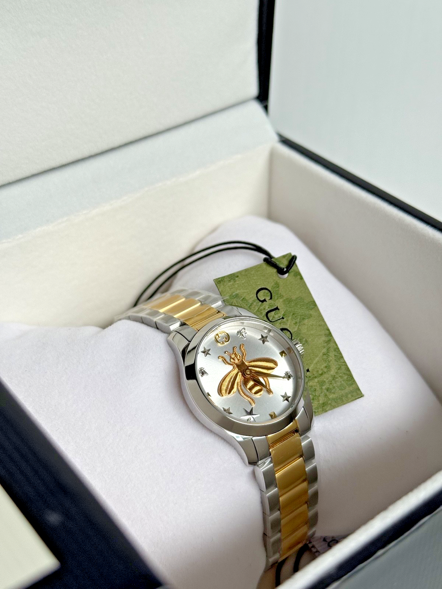 GUCCI Gucci G Timeless Silver Dial Two Tone Steel Strap Watch