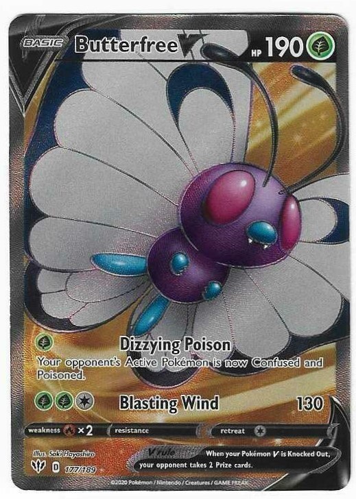 Butterfree V (Full Art) Ultra Rare SWSH03: Darkness Ablaze 177/189 NM