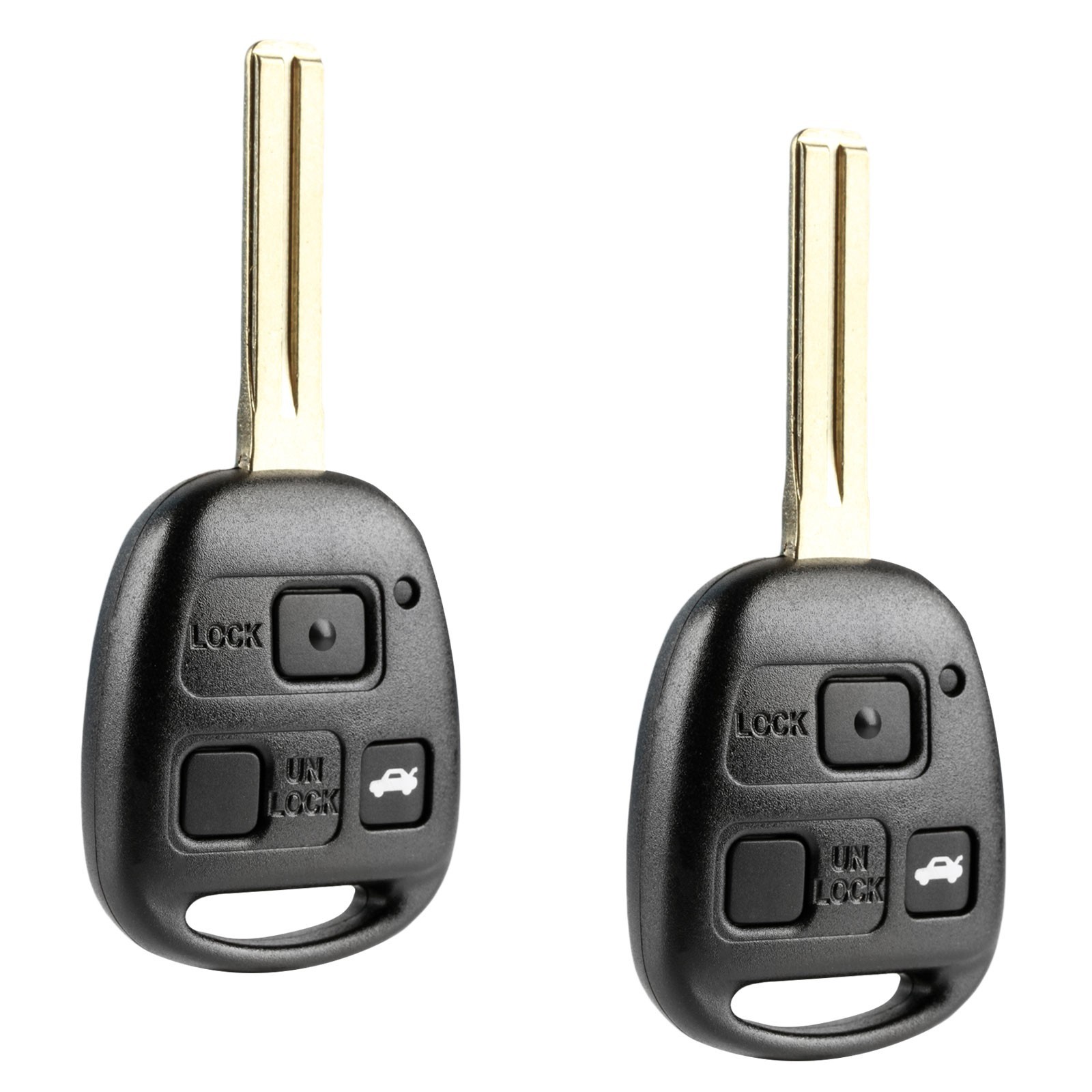 2 Remote Fob Replacement Uncut Key 3btn for Lexus (HYQ12BBK, HYQ12BBB, 4D-68)