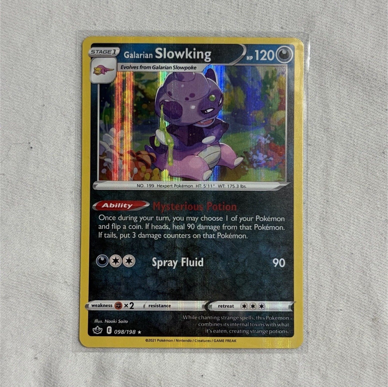 Pokemon Galarian Slowking 98/198 Holo Rare Chilling Reign - NM