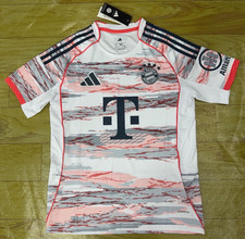 adidas Bayern Munich Soccer Jersey Size S White/Pink/Gray/Black