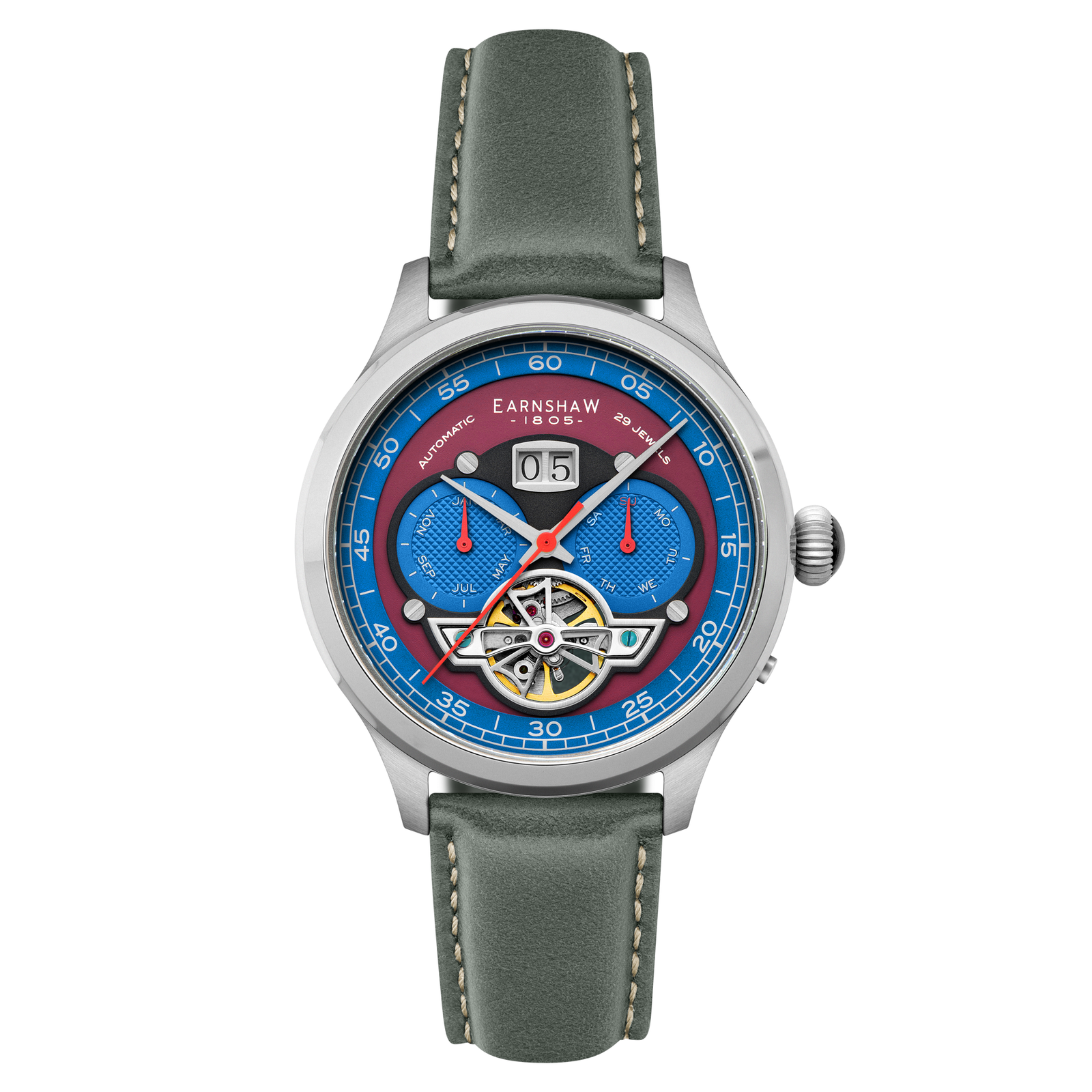 Thomas Earnshaw Baron English Blue Automatic Men's Watch ES-8187-08