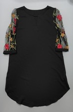 Shein Women's Black Floral Sleeves Dress Size 4