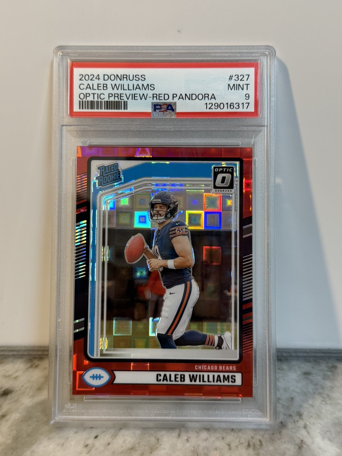 2024 Panini Donruss - Rated Rookie Caleb Williams #327 Optic Preview Red Pandora
