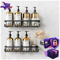 Duschablage Ohne Bohren Edelstahl 3 StüCk Badezimmer Organizer Schwarz
