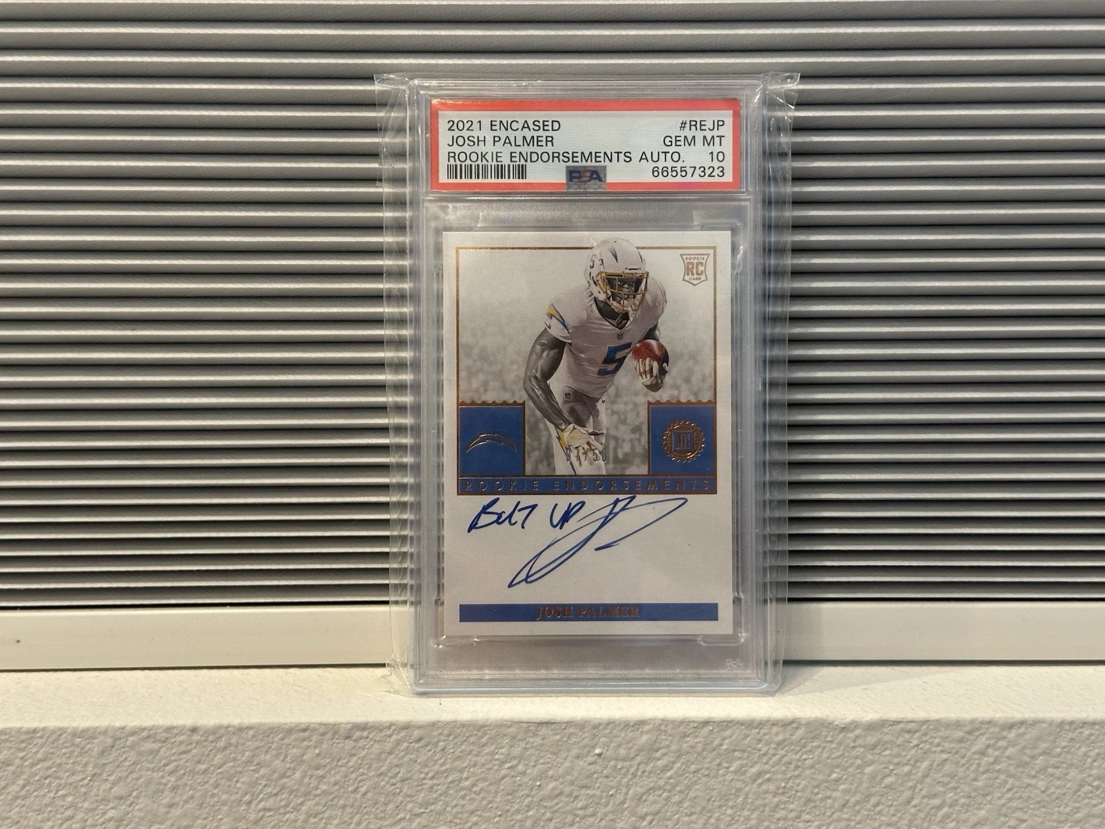 Josh Palmer Panini Encased Rookie Endorsements #REJP Base