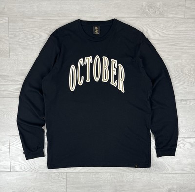 Octobers Very Own Drake Logo Schwarz Langarm T-Shirt Herren L Größe