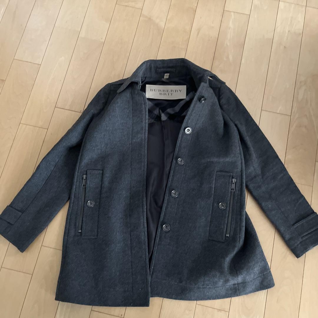 Burberry Brit Grey Wool Coat Classic Warm Winter Style