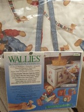 VTG Blue Jean Teddy Bear Baby Diaper Stacker  WallPaper Cutouts Nursery