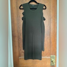 Express Sweater Dress Cutout Sleeve Back Army Green M