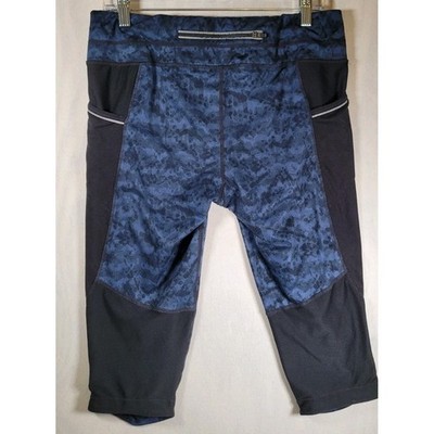 Athleta Blue Dapple Be Free Knicker Tight Yoga Fitness Pant #597200 Size XS