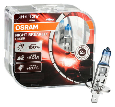 Duo Set OSRAM H1 Night Breaker Laser Nightbreaker 64150NL 12V 55W
