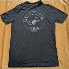Castelli Cycling Scorpion Logo T-Shirt Black Men’s M Slim 26x18