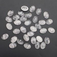 50pcs Natural White Crystal 10x14mm Oval Cab Cabochon DIY Jewelry No Holes